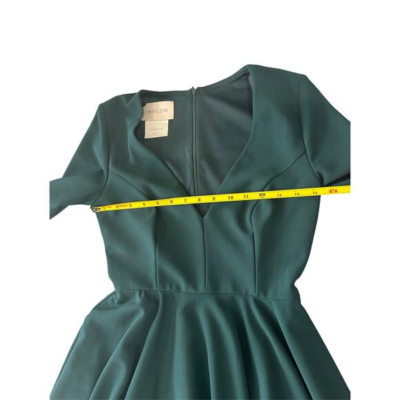 BHLDN Valdis Emerald Green Tea Length Dress Size 0 Bridesmaid Mother Of Bride - Picture 8 of 9